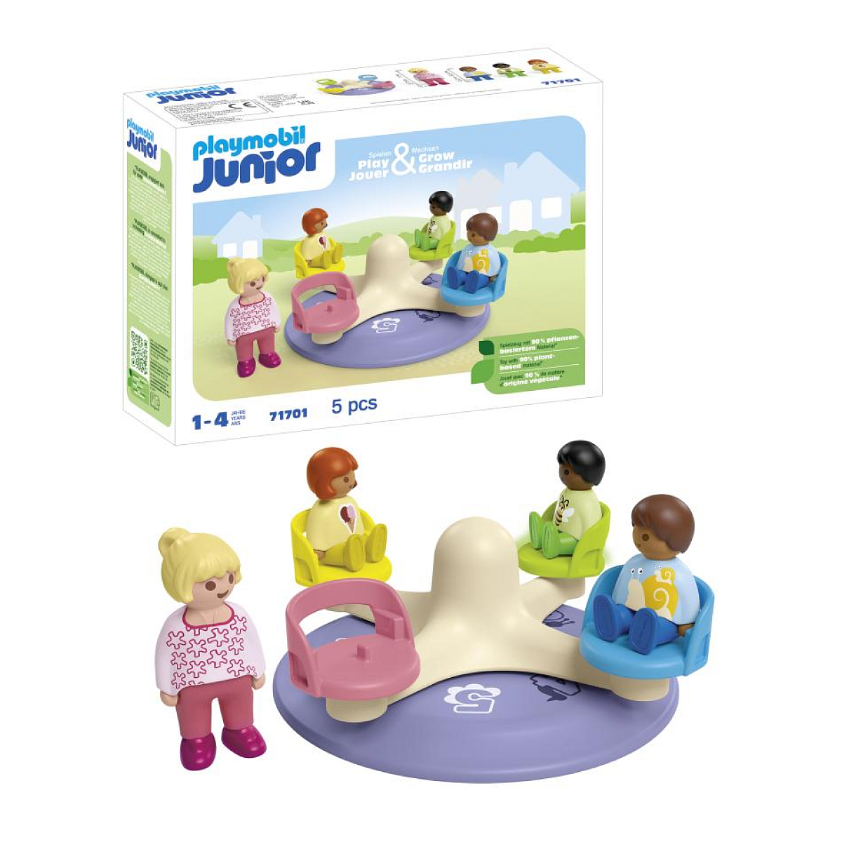 71701 - Enfants et tourniquet junior bleu, PLAYMOBIL