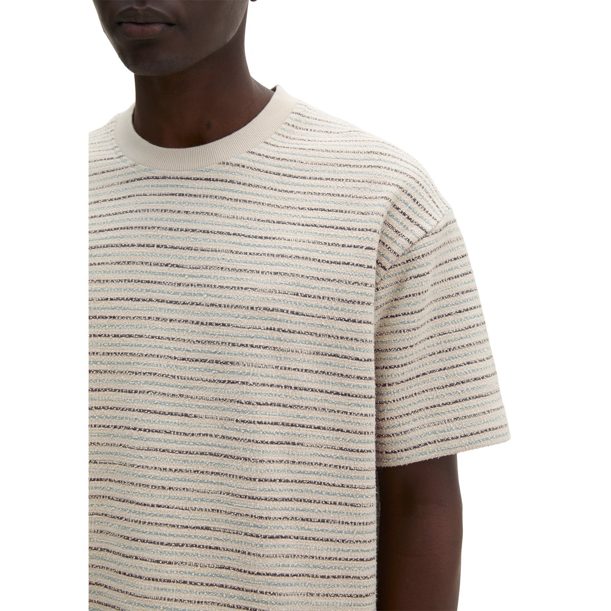 T-shirt DfC relaxed en jersey slub lourd beige, MARC O'POLO