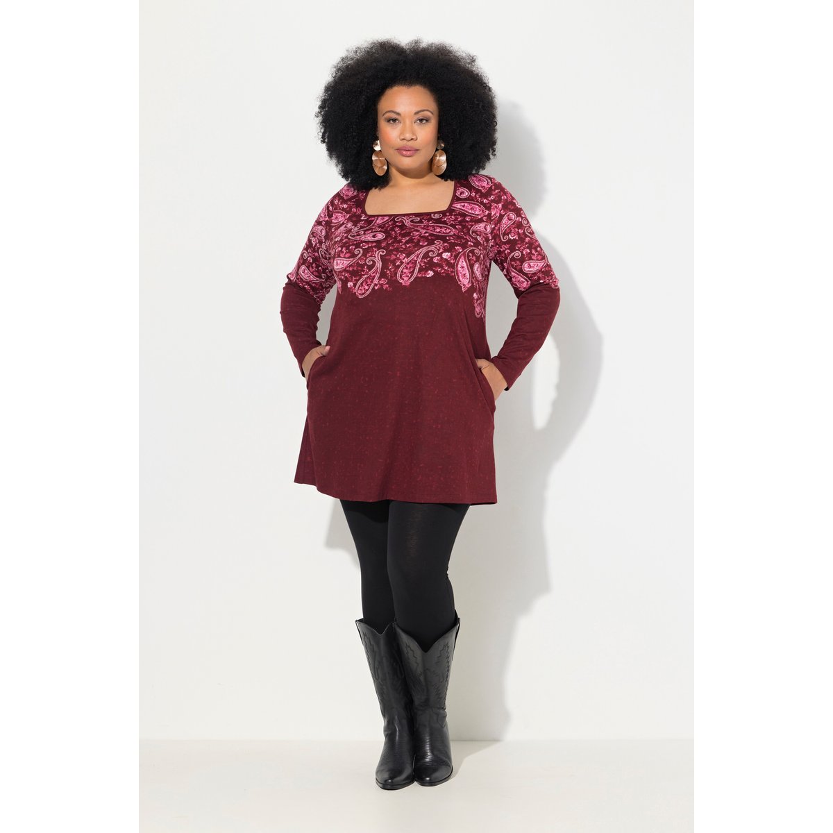 T-shirt long baies foncé, ULLA POPKEN