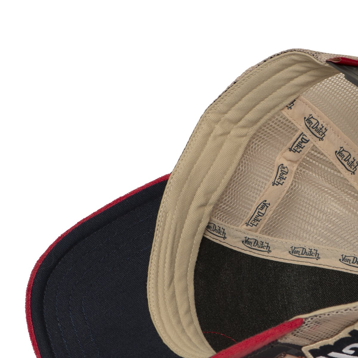 Casquette trucker SUBLI rouge/beige/gris foncé, VON DUTCH