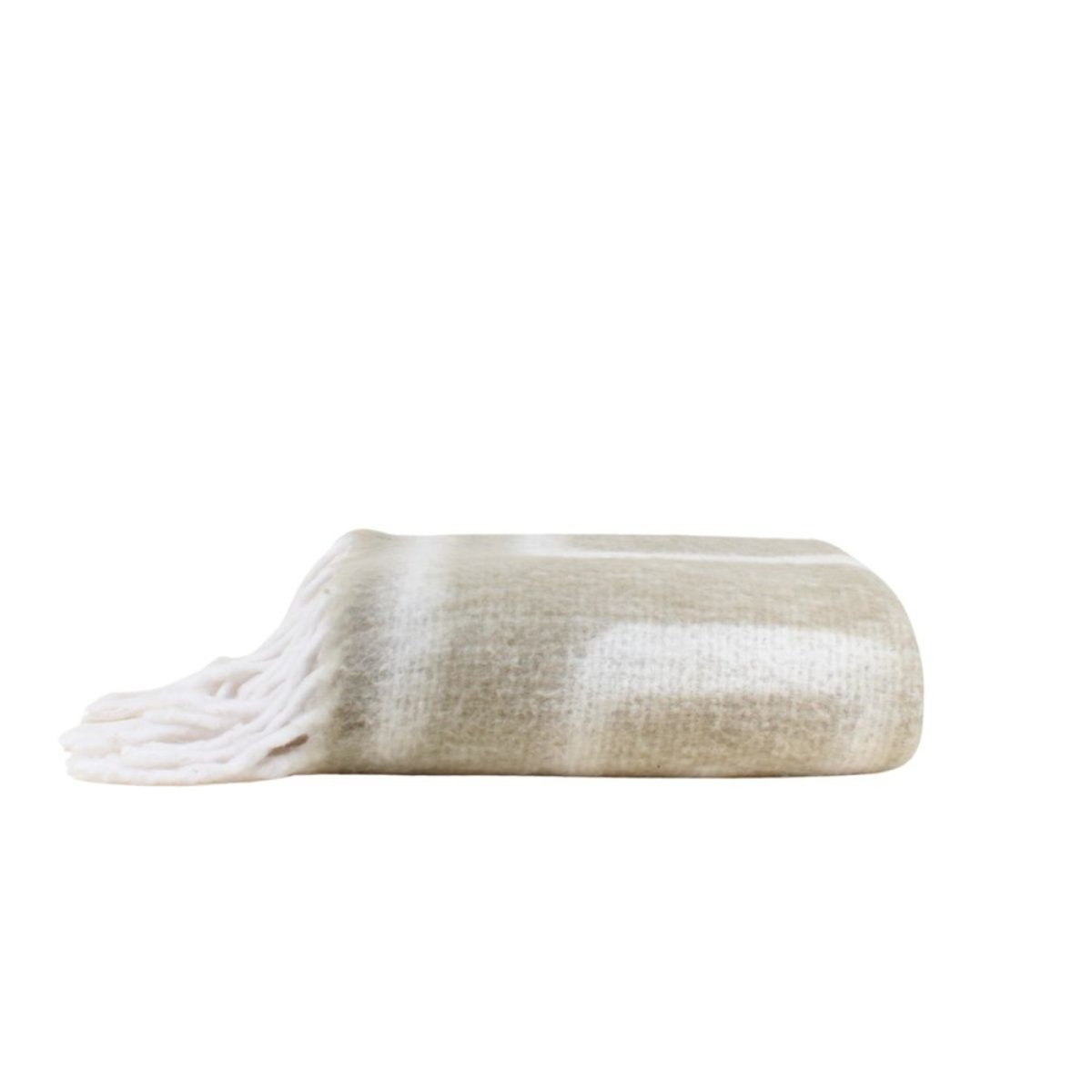 Plaid doux à motifs 130x170cm beige, ORNAMI