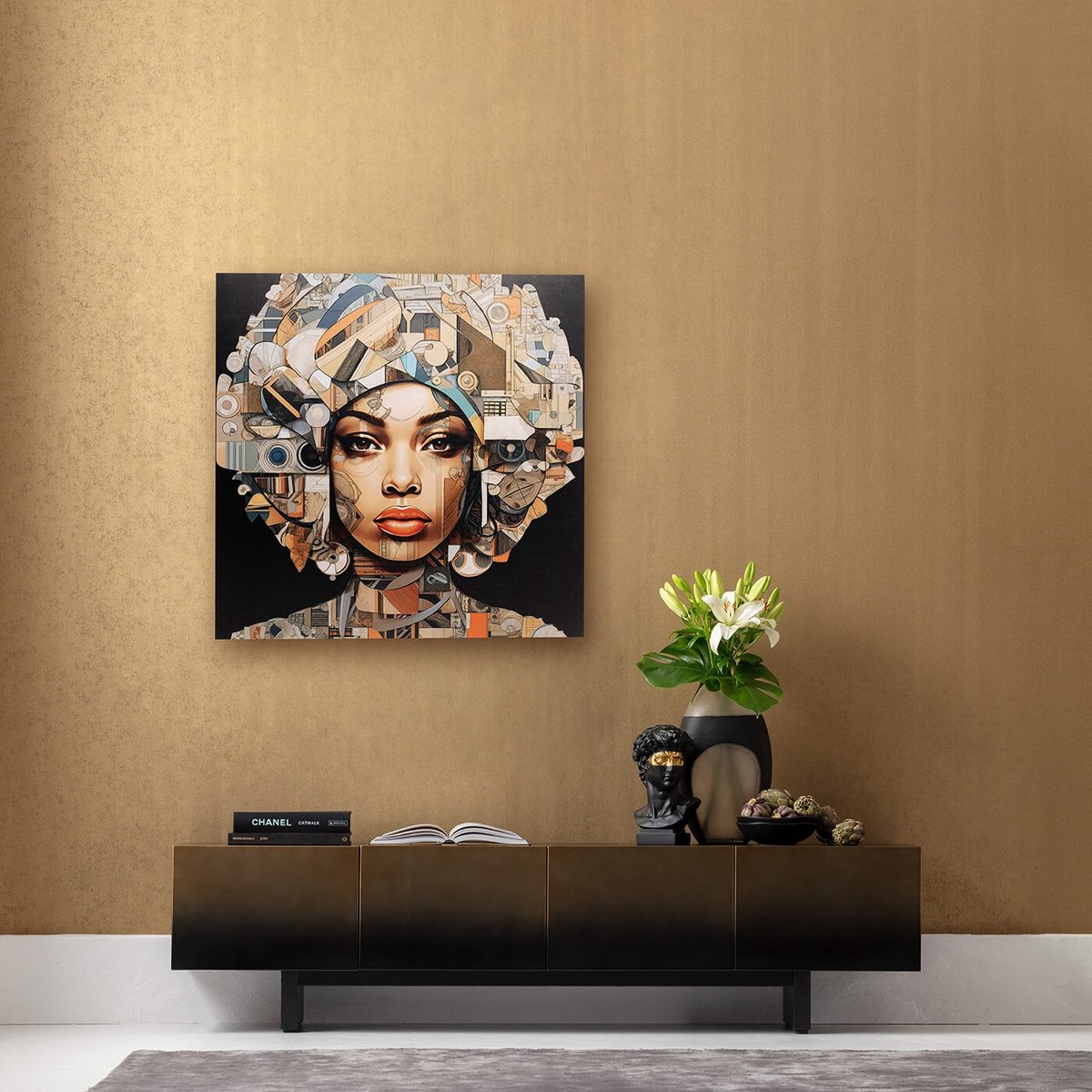 Tableau en verre femme, ART GEO marron, KARE DESIGN