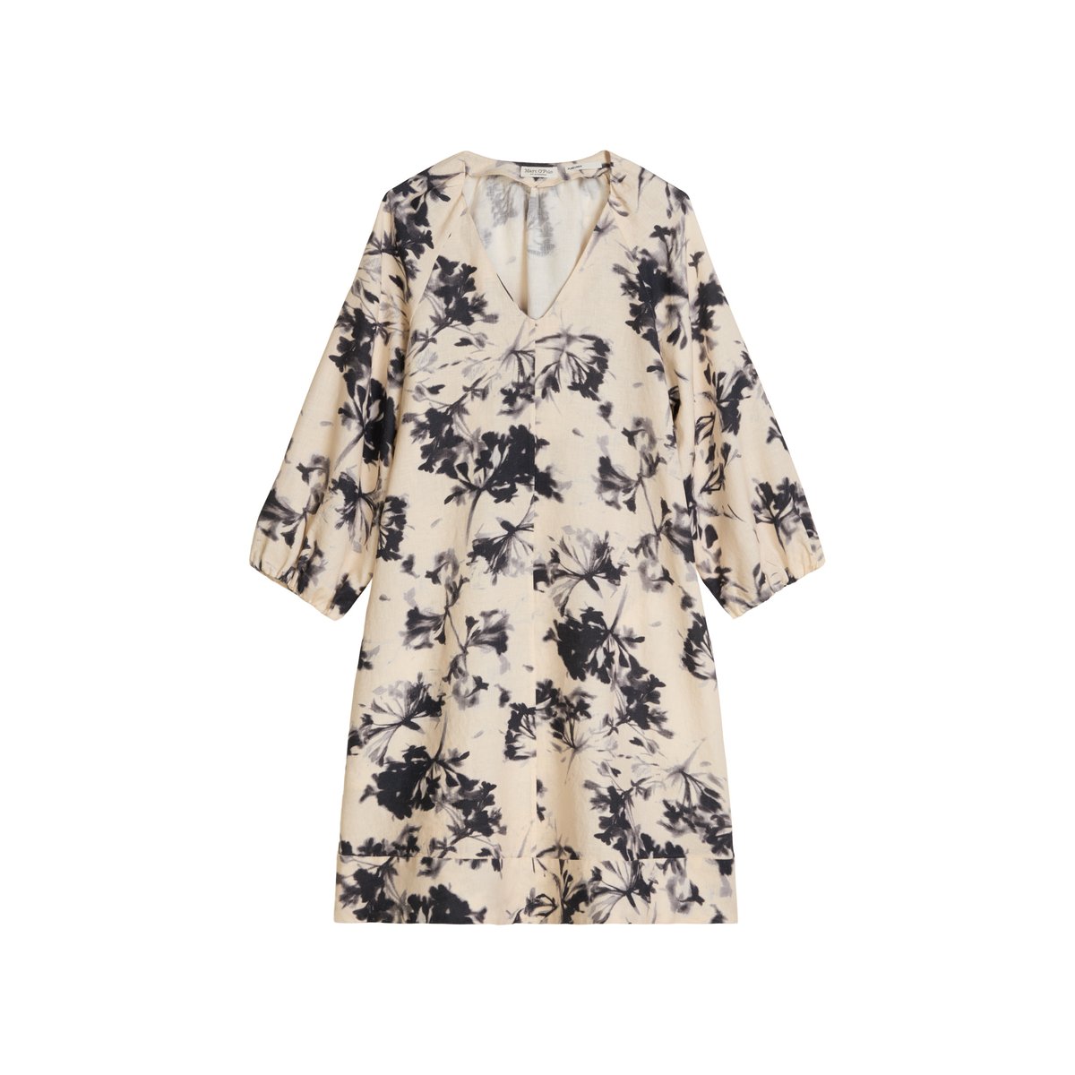 Robe courte en lin A-Shape avec encolure froncée naturweiß, MARC O'POLO