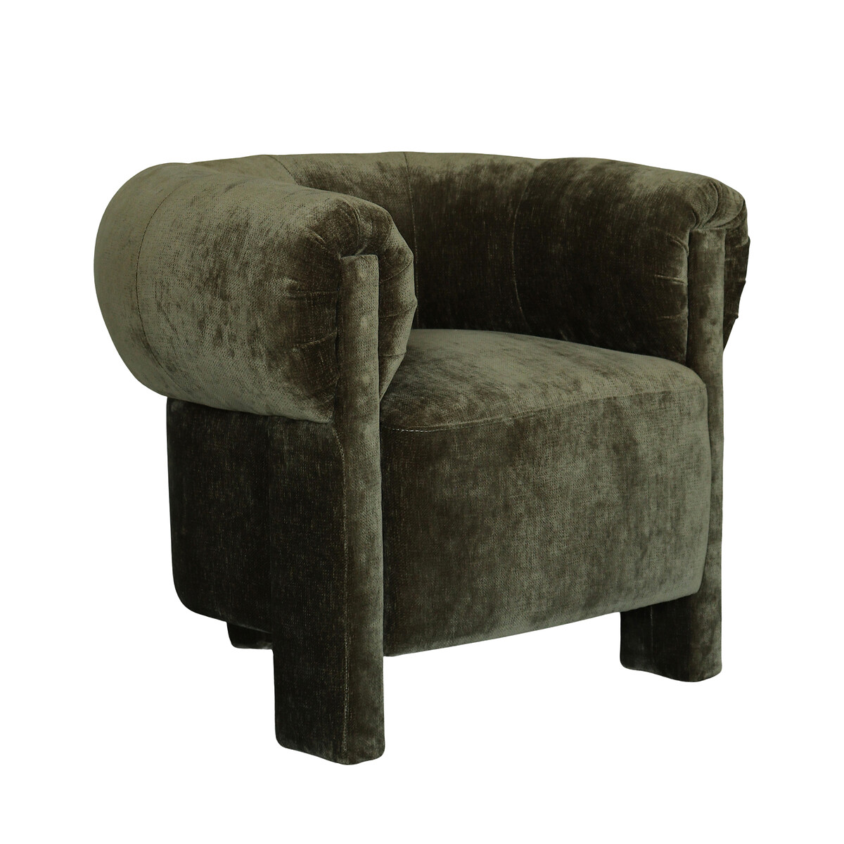 Dexter Velour Upholstered Curved Chair khaki, ÉDITÉ