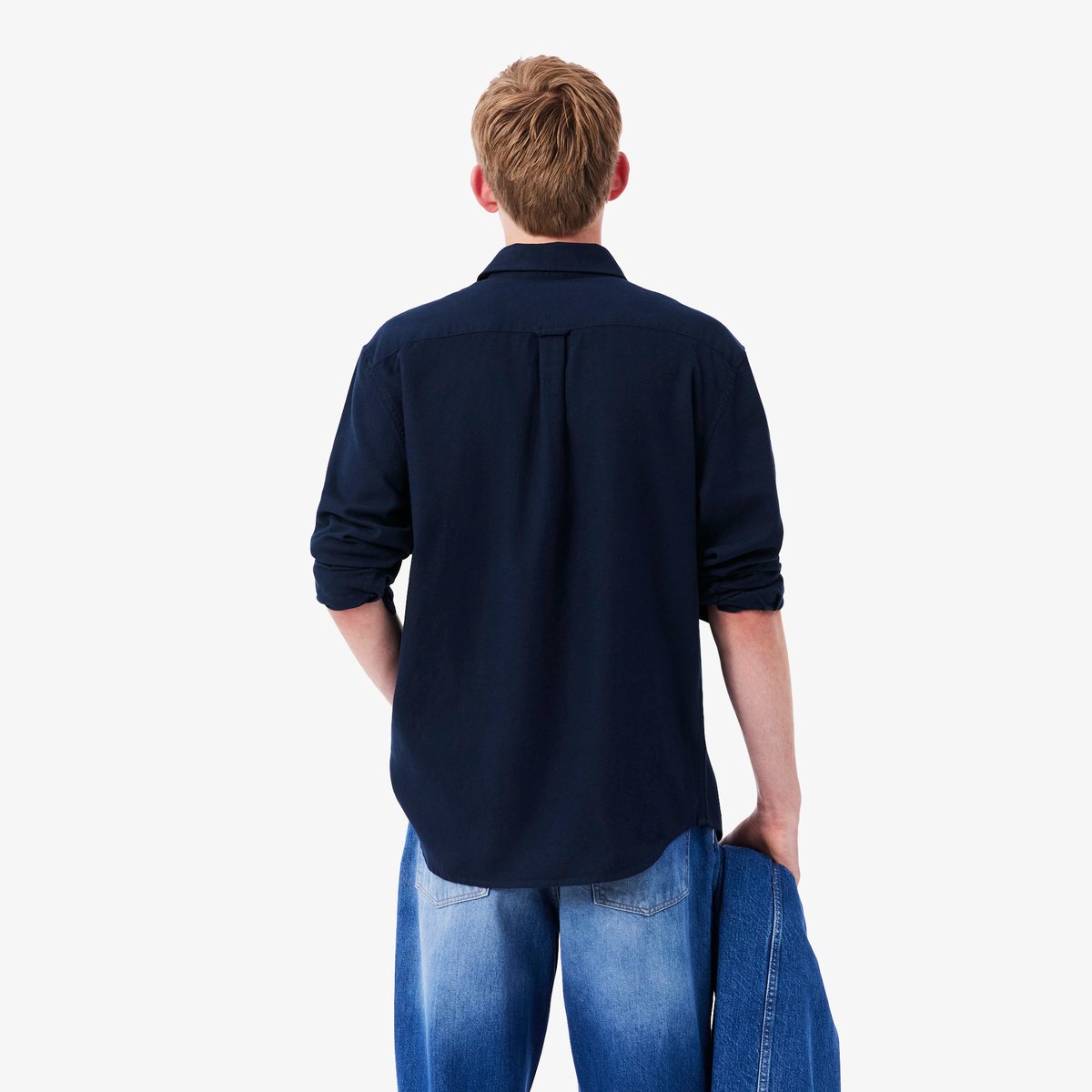 Chemise flanelle regular fit bleu-166, LACOSTE