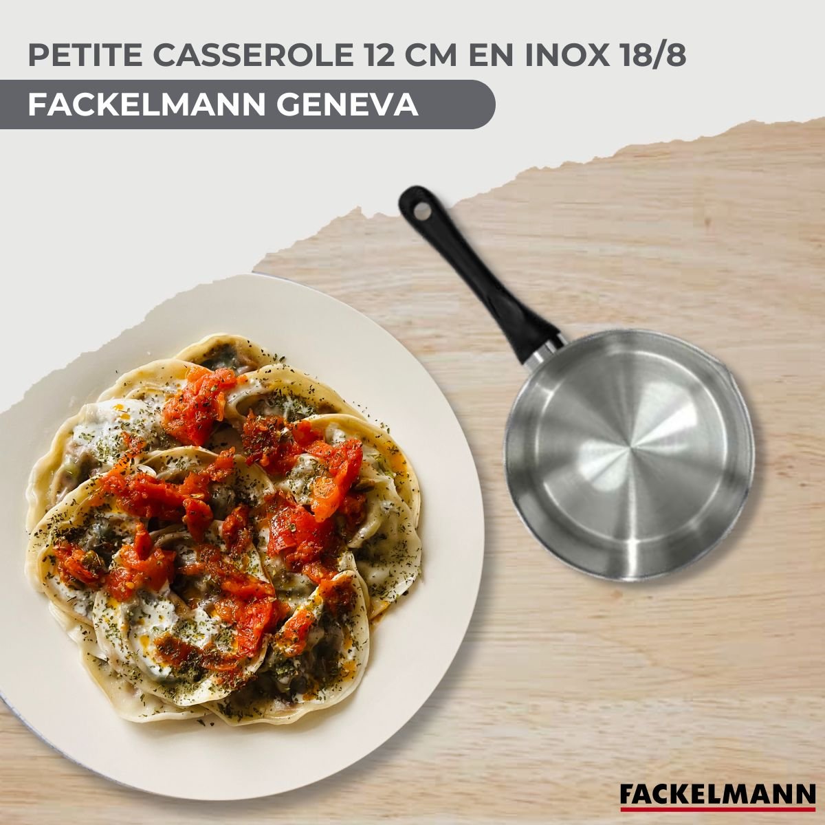 Batterie de cuisine 1 casserole 12cm GENEVA noir,gris, FACKELMANN