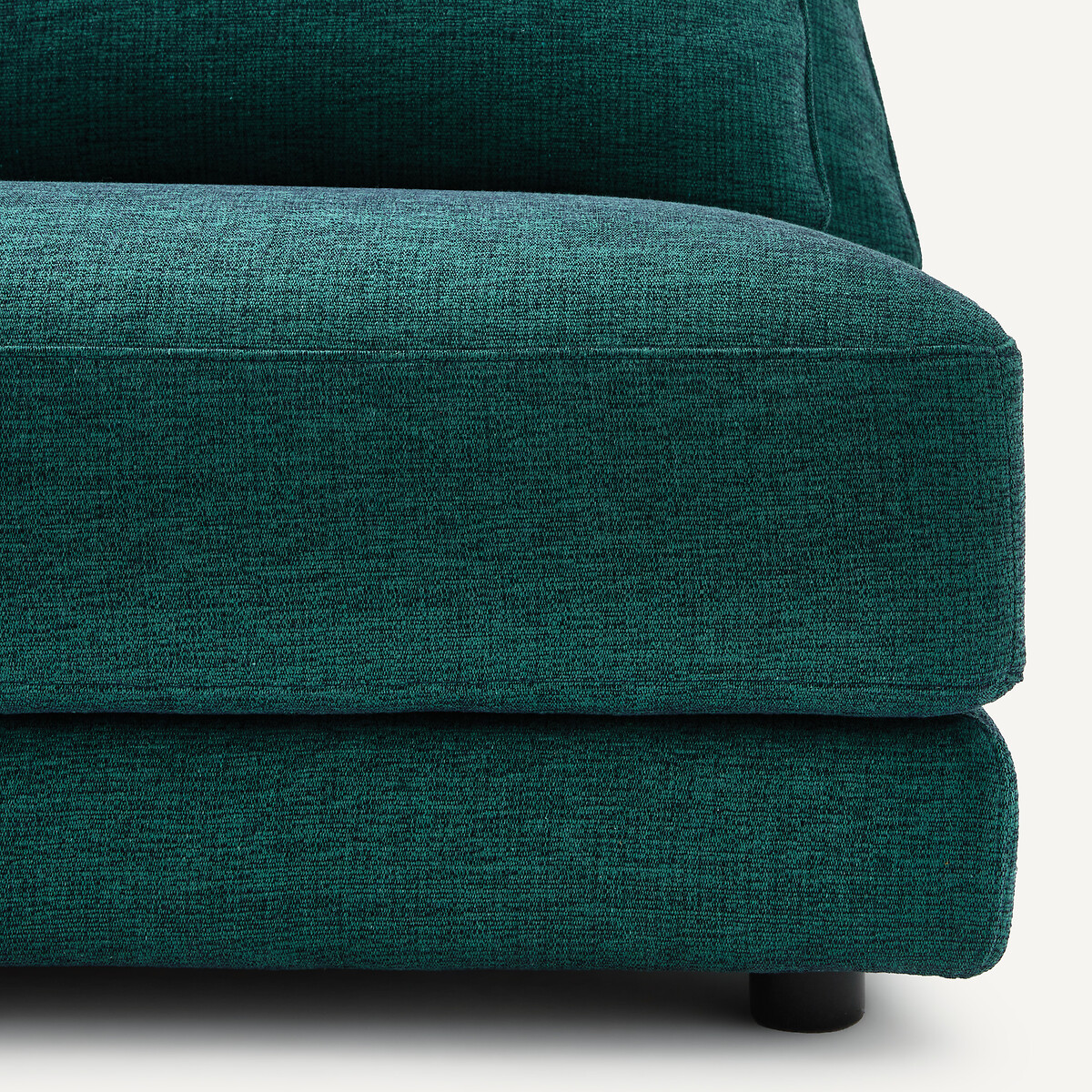 Linkes Sofa-Halbmodul, kombinierbar, aus meliertem Stoff, TIBERIO dunkelgrün, AM.PM