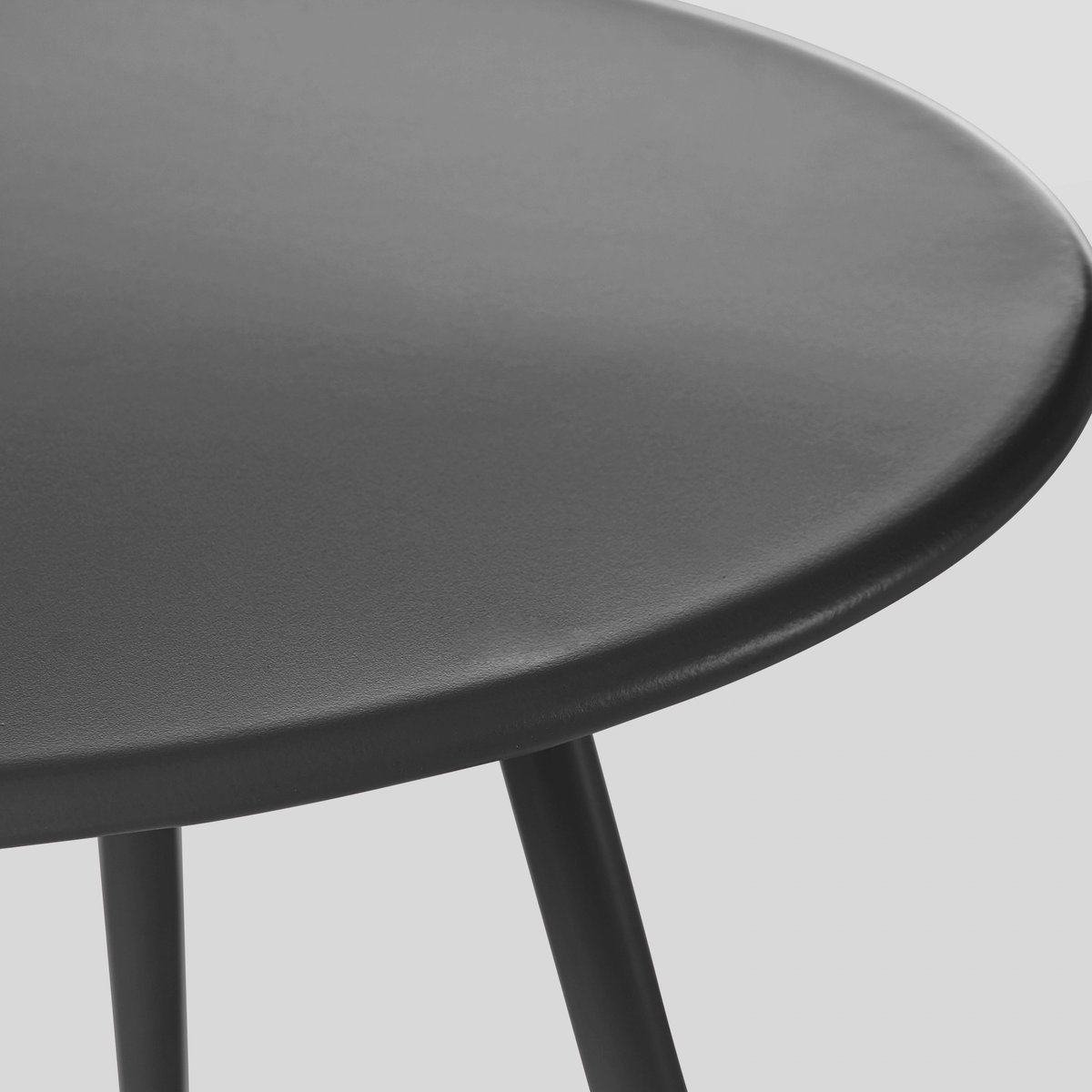 Lot de 2 tables basses gigognes de jardin en métal, PALAVAS gris anthracite, OVIALA