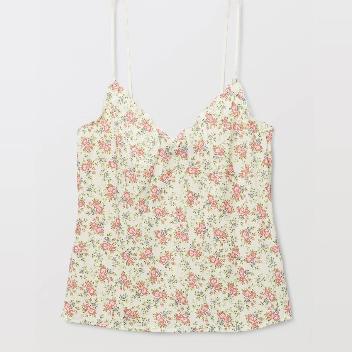 Caraco fines bretelles CAROLE en microfibre imprimée ecru, MONOPRIX