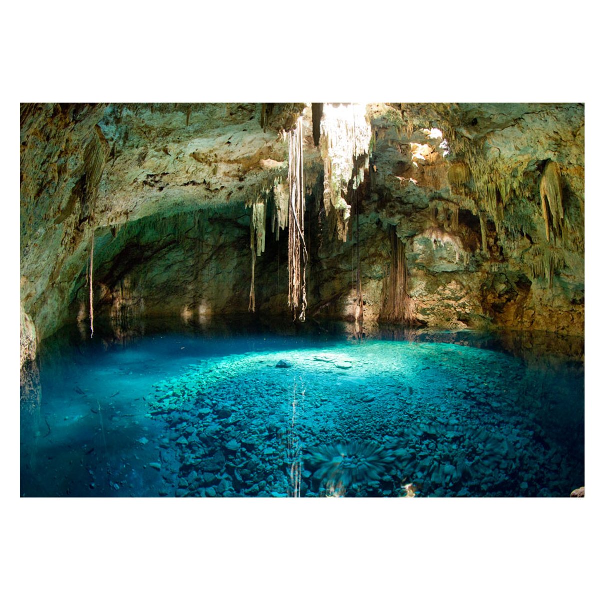 Papier peint intissé panoramique Paysage Stalactite cave beige, EDEN