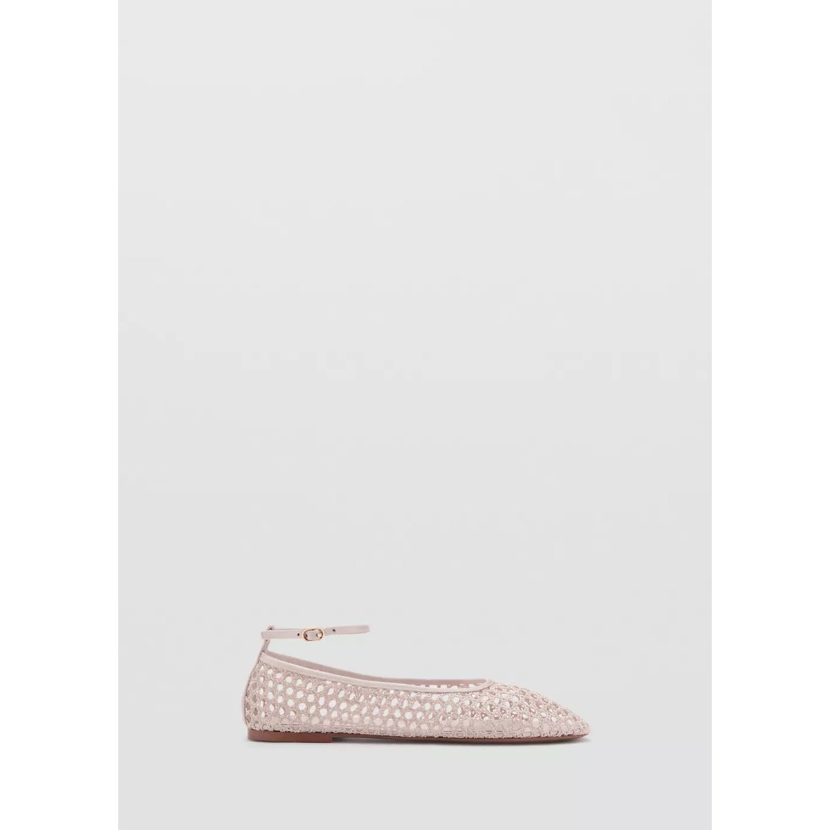 Ballerines en crochet avec bride nude, MANGO