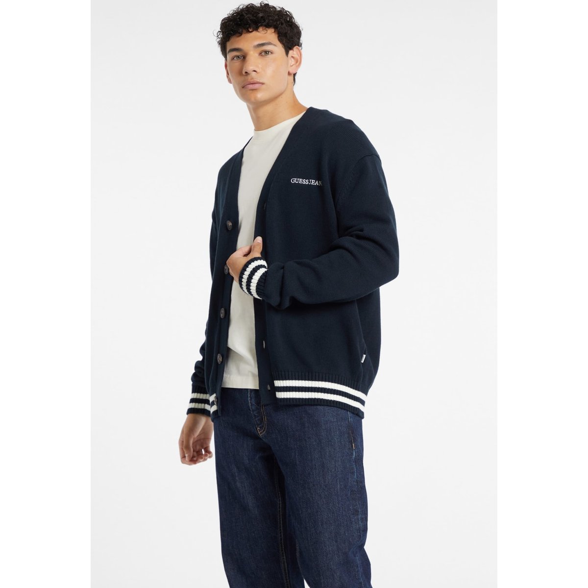 Cardigan Université Logo Brodé bleu, GUESS
