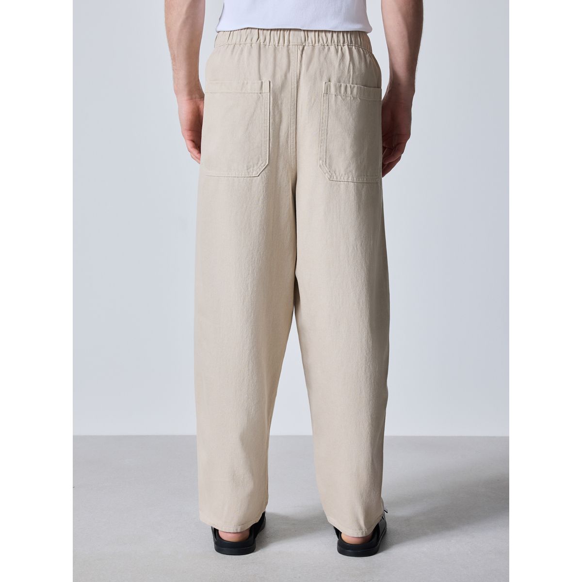 Pantalon de jogging élastique en lin mélangé blanc écru, NEXT
