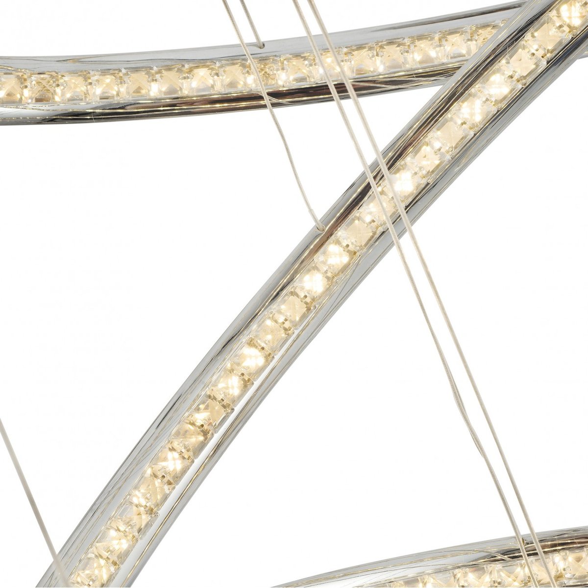 Grande suspension LED spirale - TORNADO argenté / chromé, KOSILUM