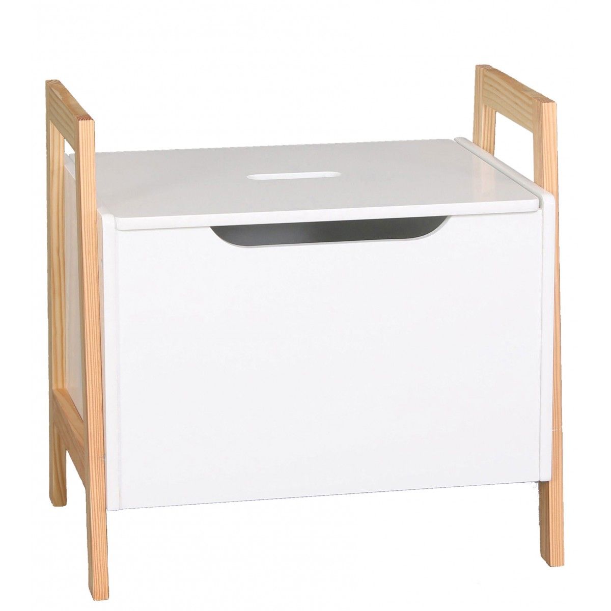 Coffre à Jouets en Bois Blanc blanc, WADIGA