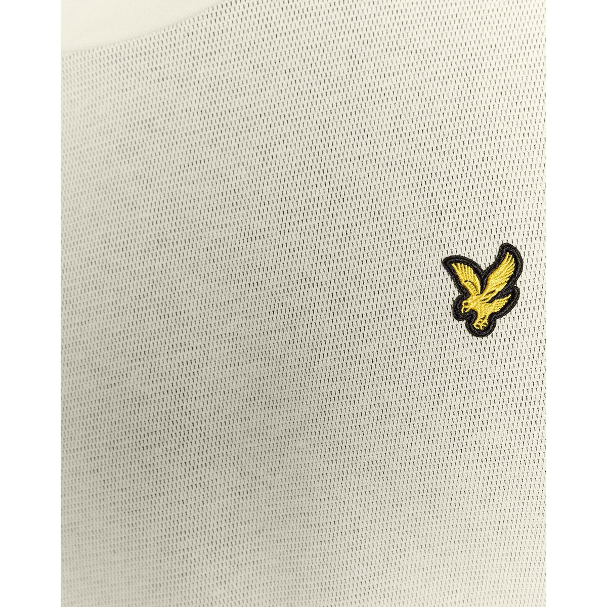 Sweat-shirt col rond jacquard en relief blanc mastic, LYLE & SCOTT