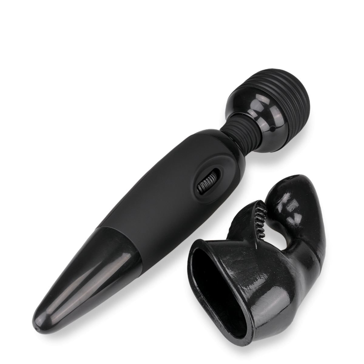 Vibromasseur puissant Fantasy Wand black 2 embouts noir, LOVE AND VIBES