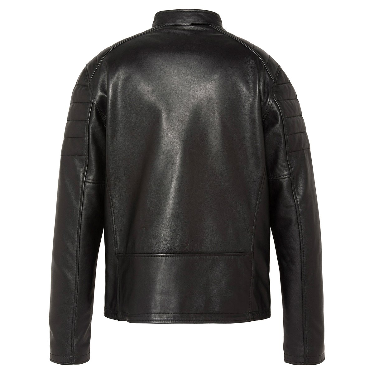 Blouson motard, cuir d'agneau noir, SCHOTT