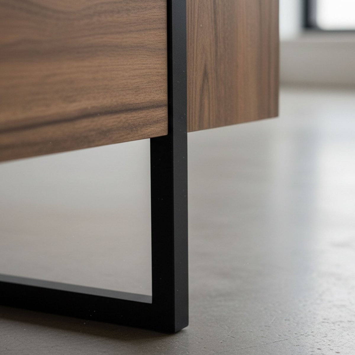 Meuble TV 2 portes en bois et métal L180cm- TOD bois foncé, DRAWER