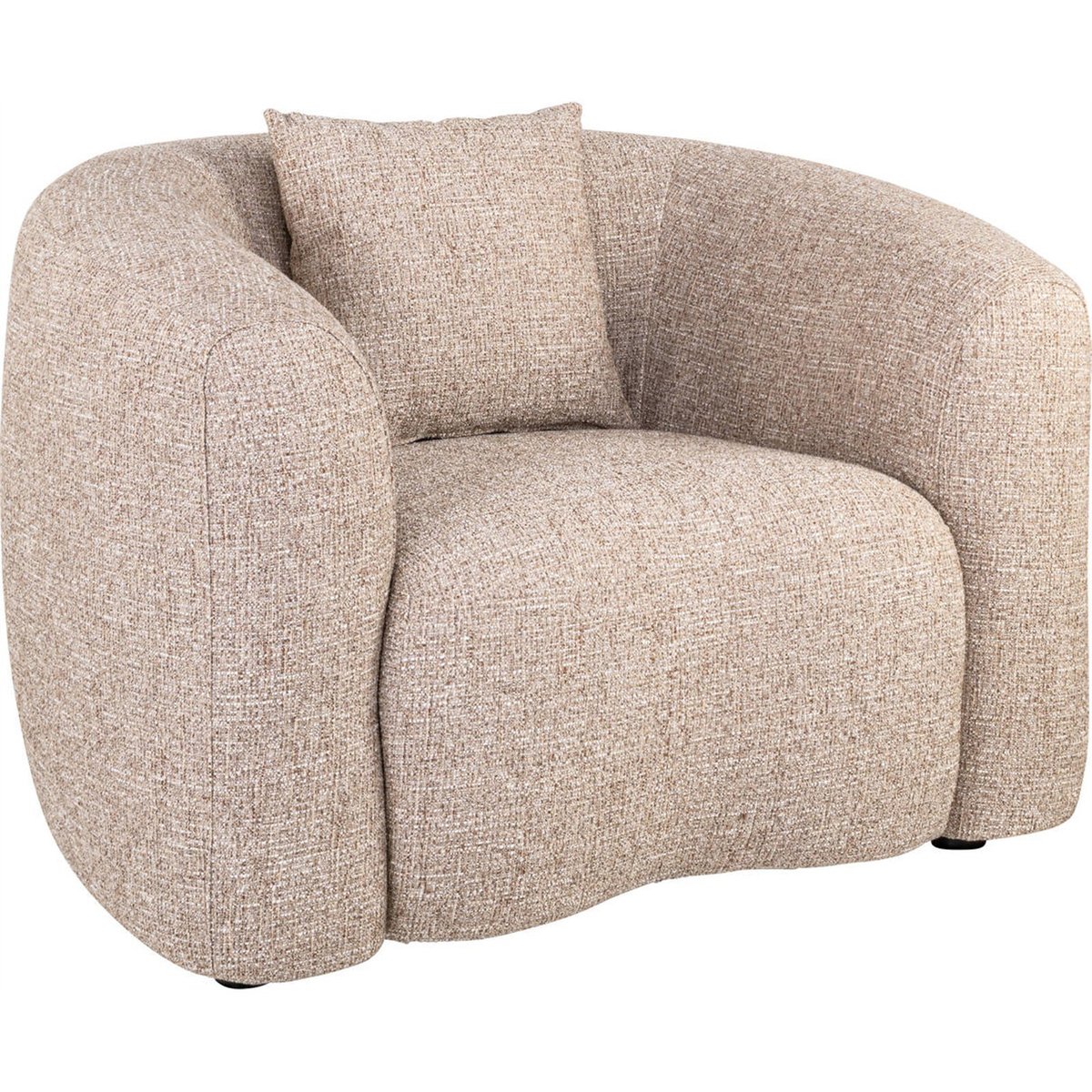 Fauteuil lounge en tweed sable tweed, RECOLLECTION
