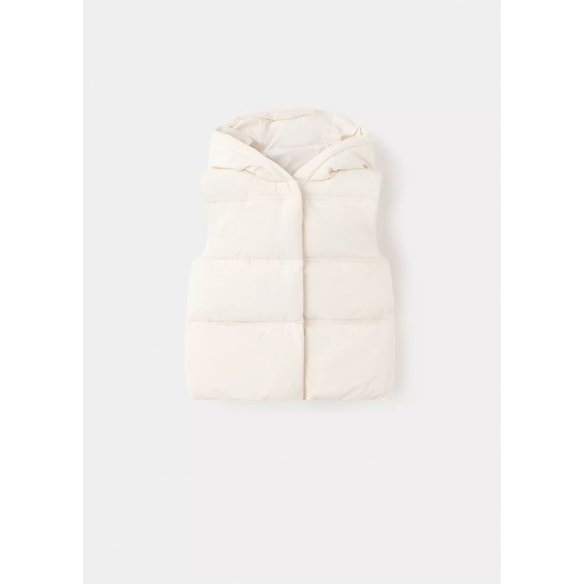 Gilet matelassé à capuche blanc cassé, MANGO BABY