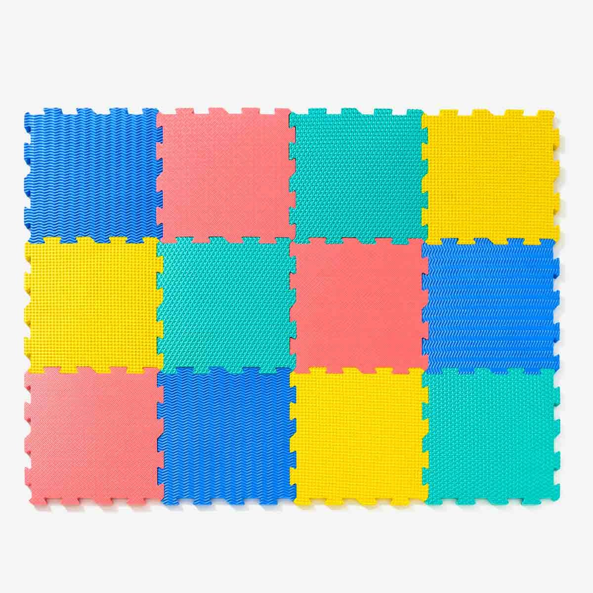 Tapis 12 dalles sensorielles blanc, OXYBUL