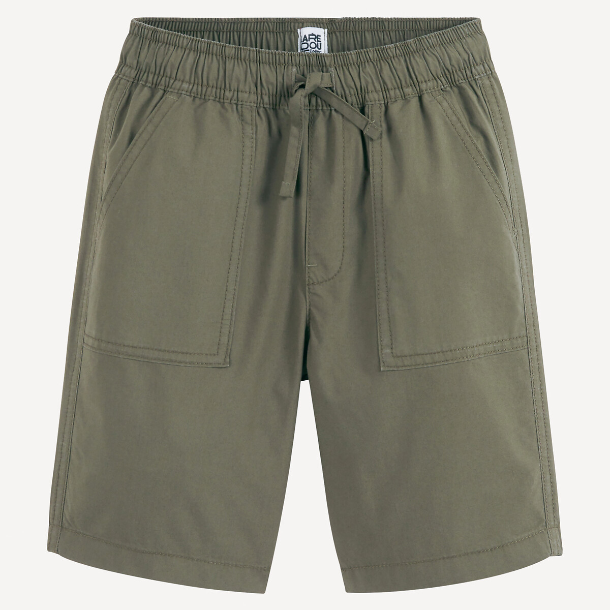 Bermuda da jogging in cotone kaki, LA REDOUTE COLLECTIONS