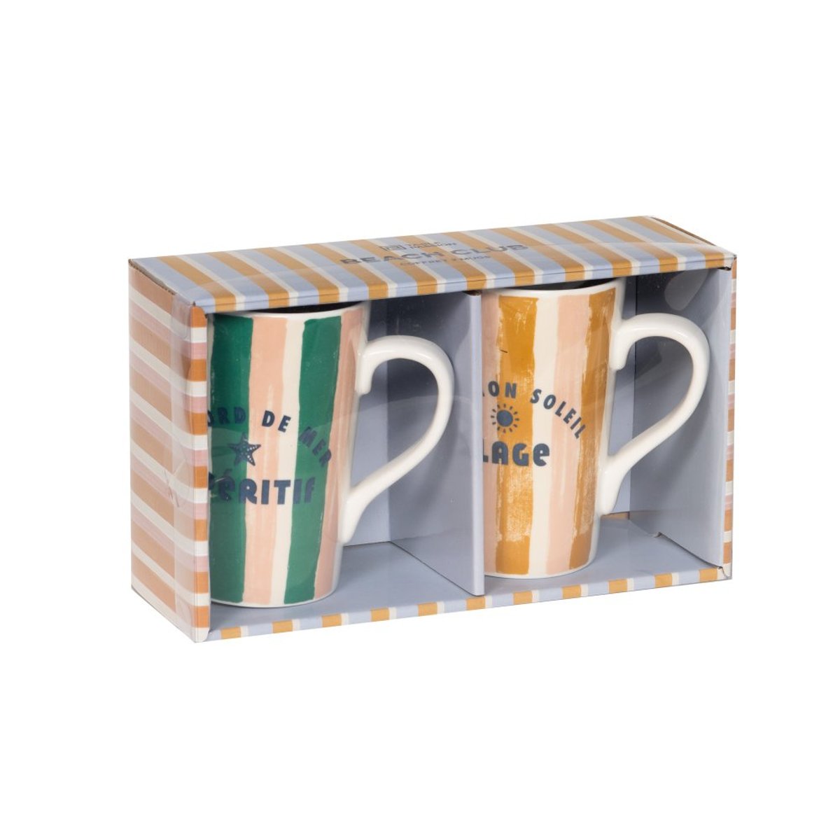 Coffret de 2 mugs Beach Club 42 cl - BEACH CLUB multicolore, TABLE PASSION