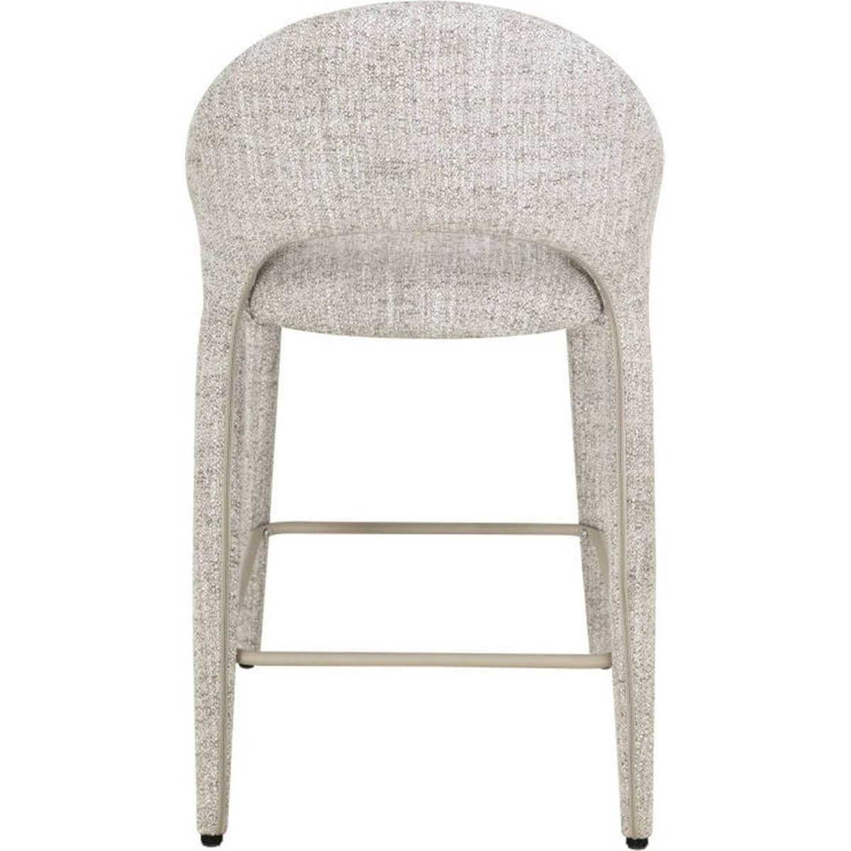 Tabouret de bar en tissu, Dossier arrondi crème marron, RECOLLECTION