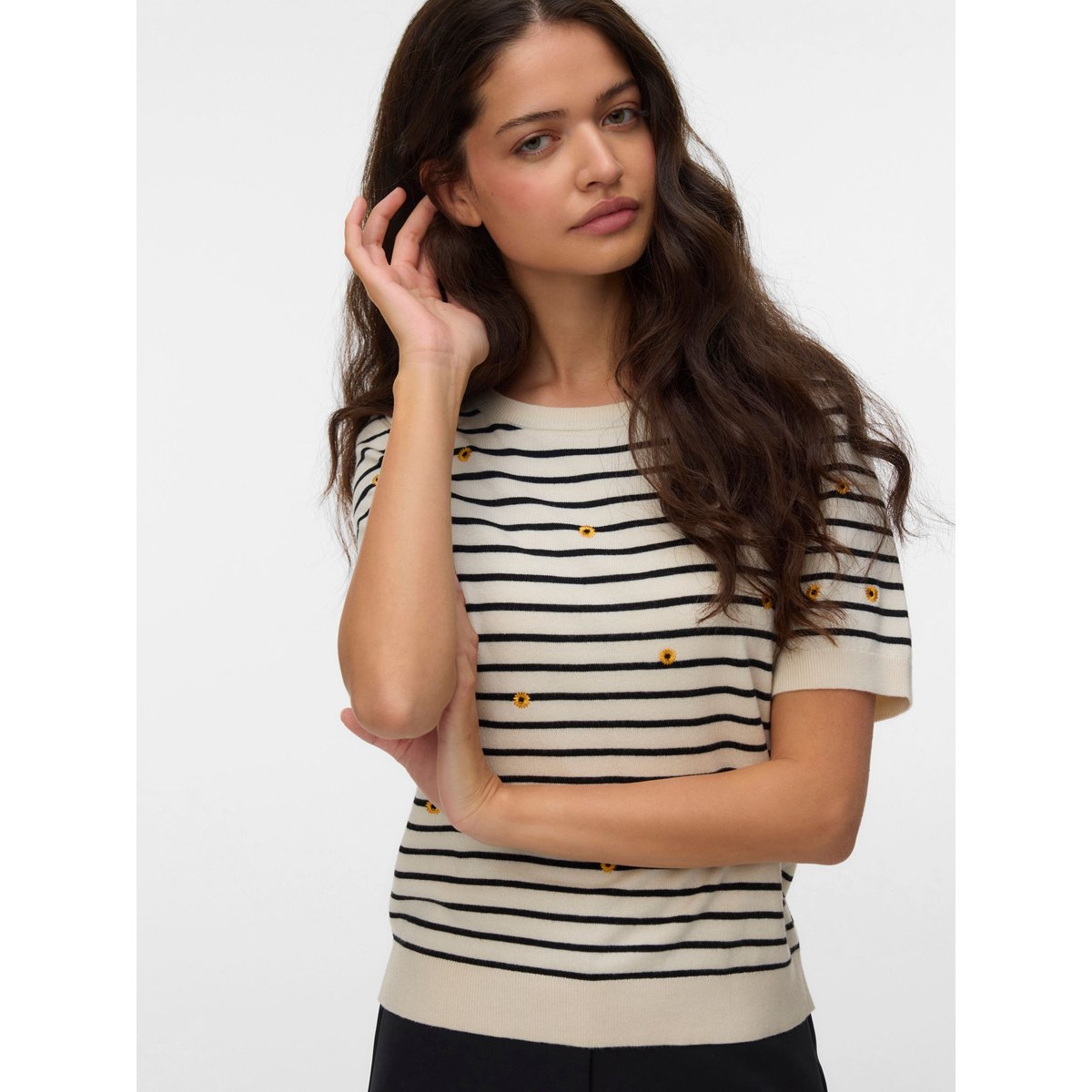 T-Shirt En Maille birch, VERO MODA