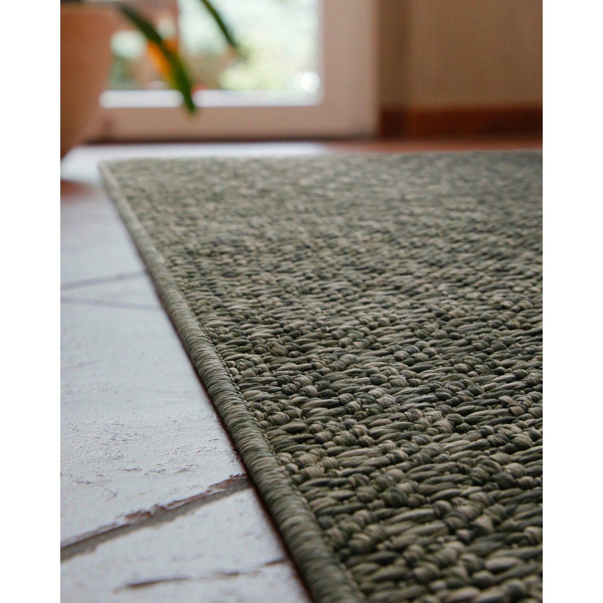 WECONhome Miami South Beach, tufté main, tapis poils courts, motif carreaux, certifié OEKO-TEX® ,  Miami South Beach gris olive, WECON HOME