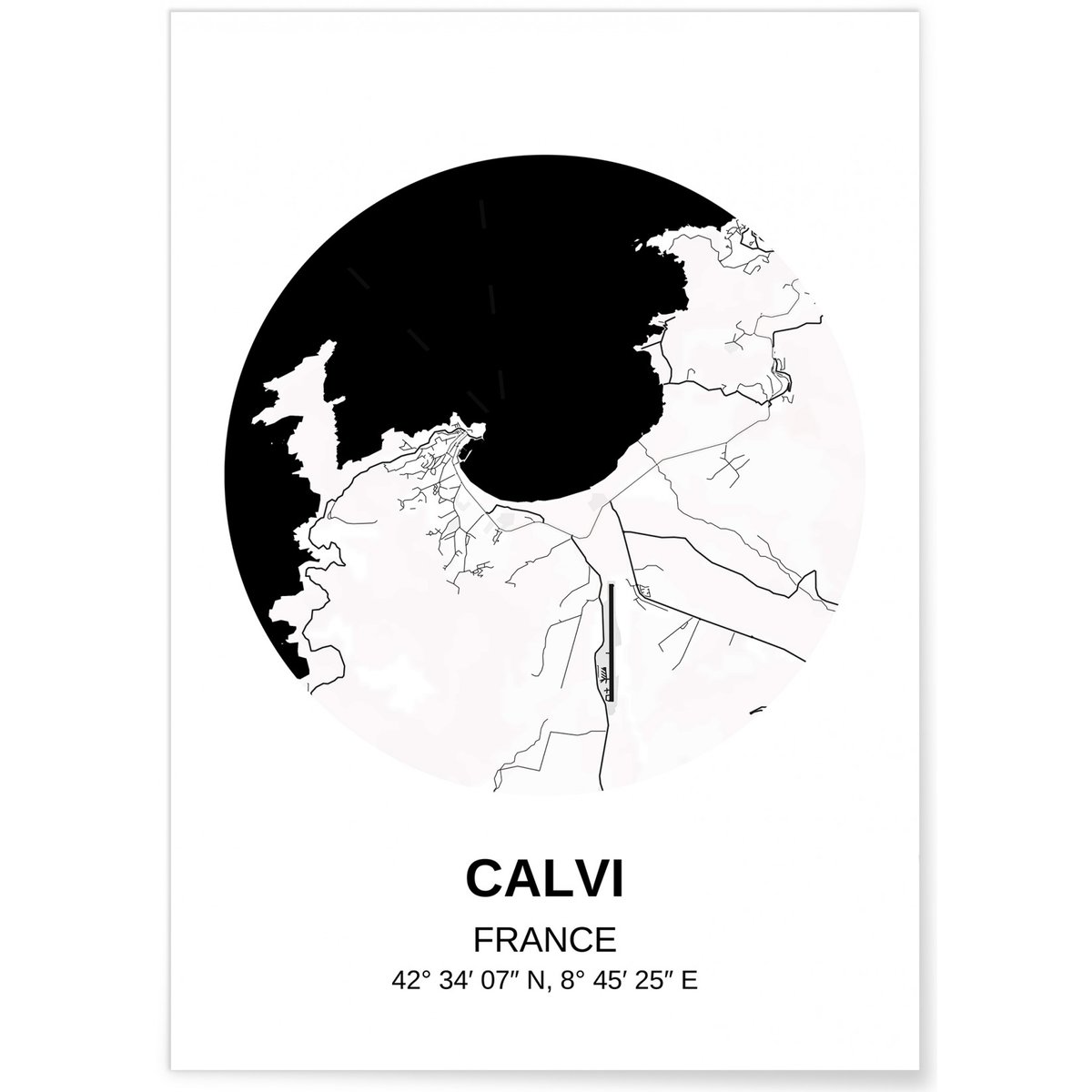 Affiche Carte Calvi blanc, L'AFFICHERIE