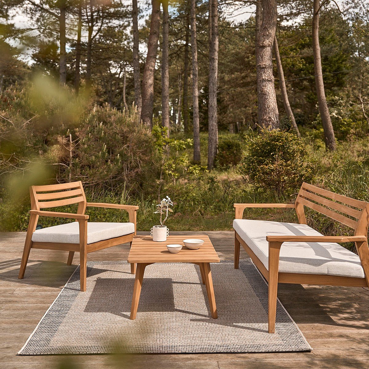 Table basse de jardin en teck massif  BARI naturel, BERAH GETAH