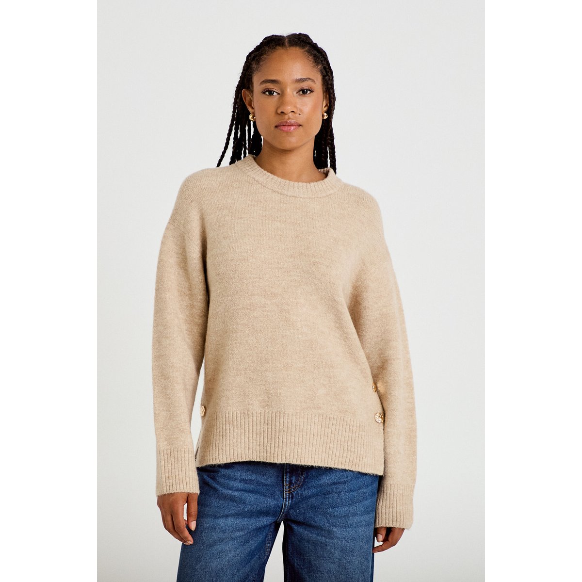 Pull manches longues beige, CACHE CACHE