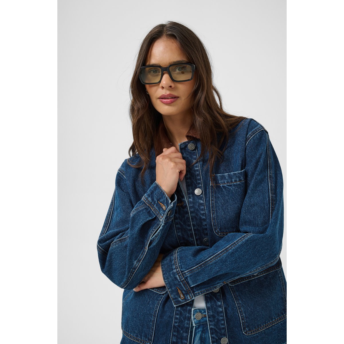 Veste en jean bleu dark blue denim, KAFFE