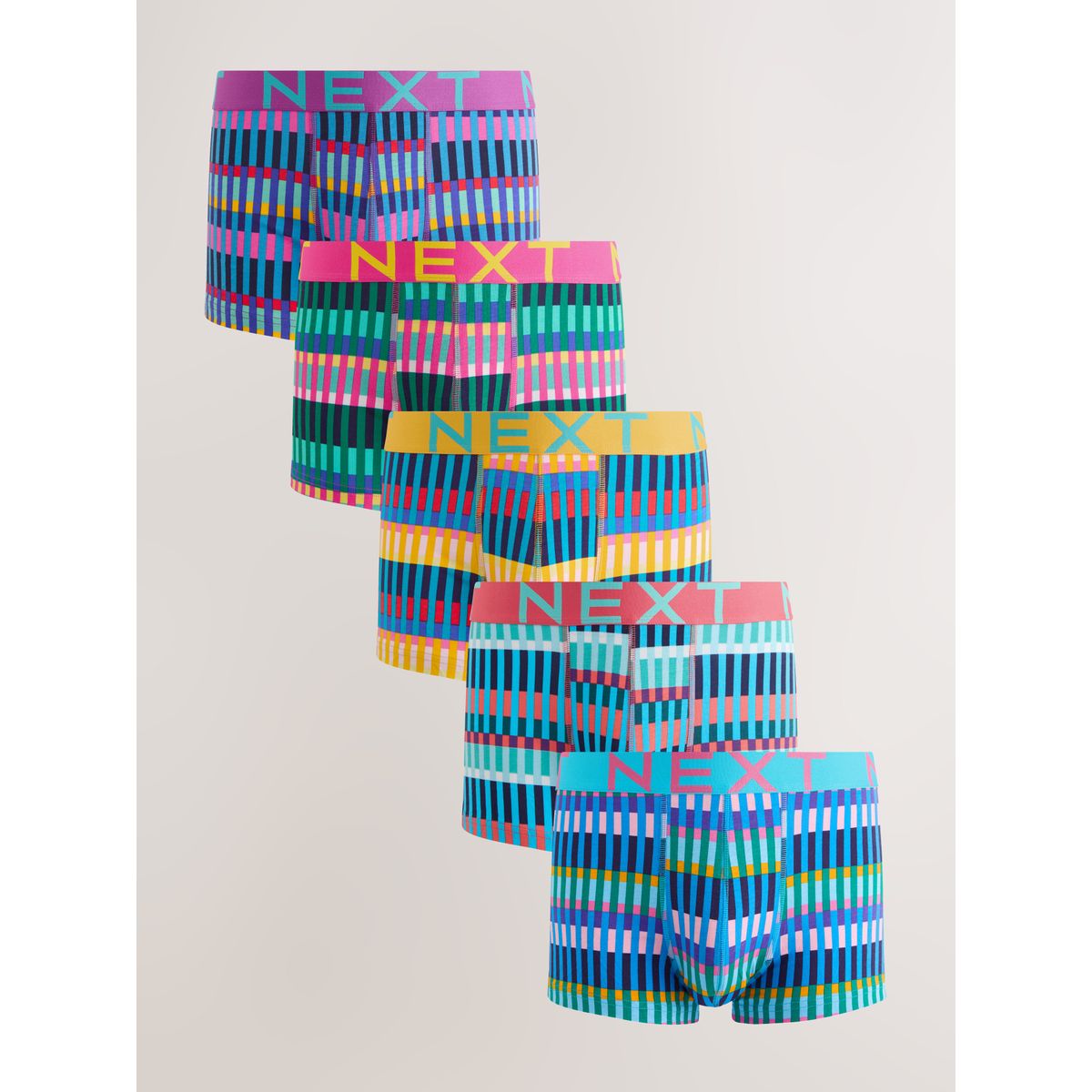 Boxer taille basse géo bleu vif/violet, NEXT