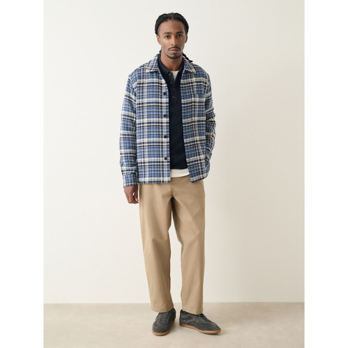 Veste-chemise à motif patchwork bleu indigo, NEXT