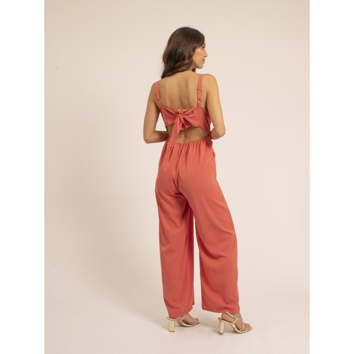 Combi Pantalon Dos Nu Elina corail, DONA LISA