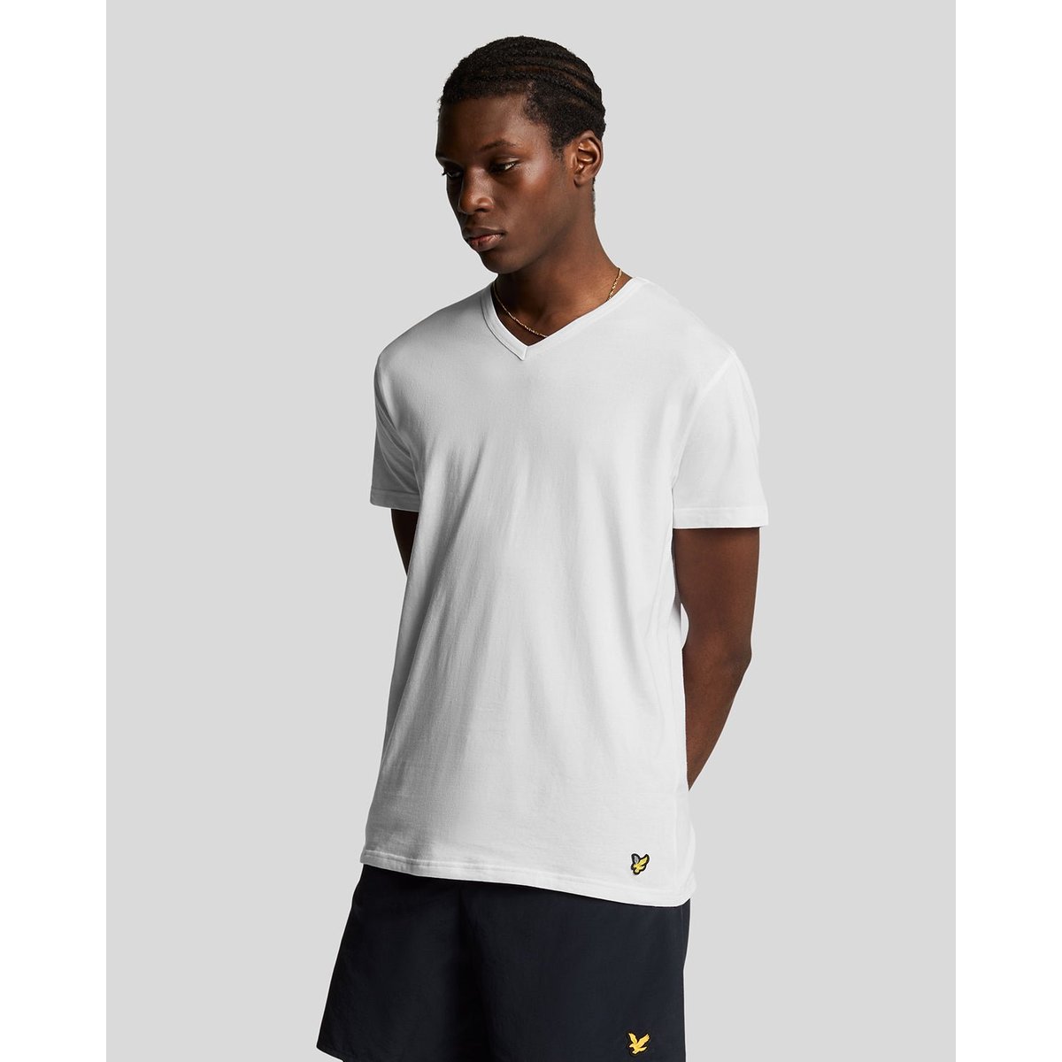Lot de 3 T-shirts col V lounge blanc, LYLE & SCOTT
