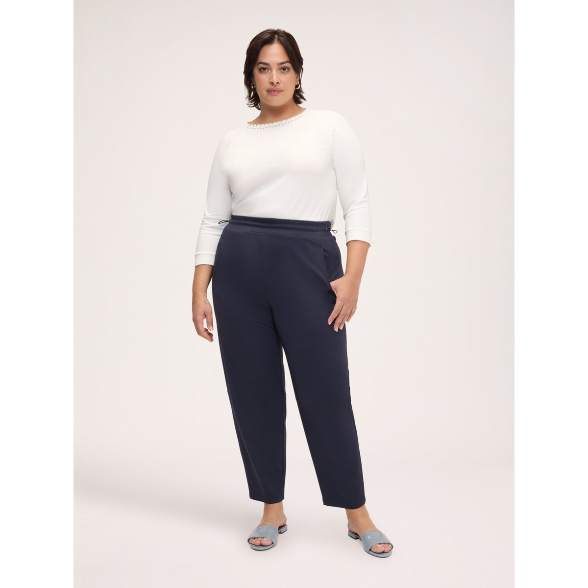 T-shirt avec strass et clous blanc, FIORELLA RUBINO