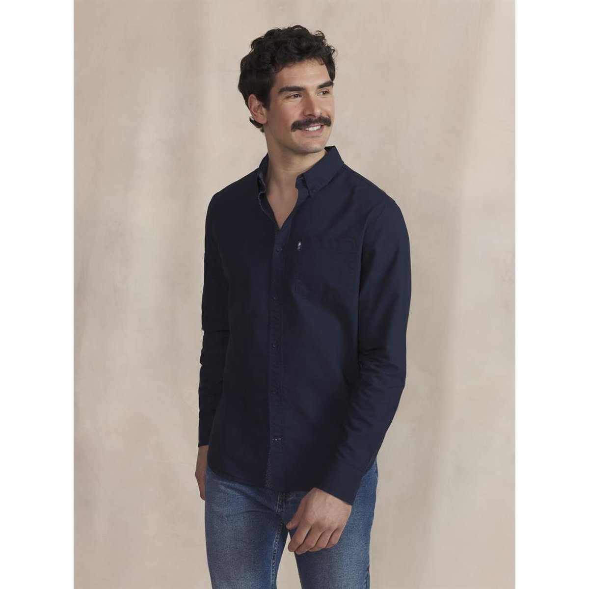 Chemise manches longues LYKUSCHE marine, TBS
