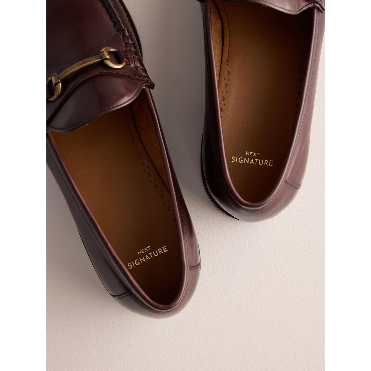 Mocassins à semelle en cuir et mors signature marron, NEXT