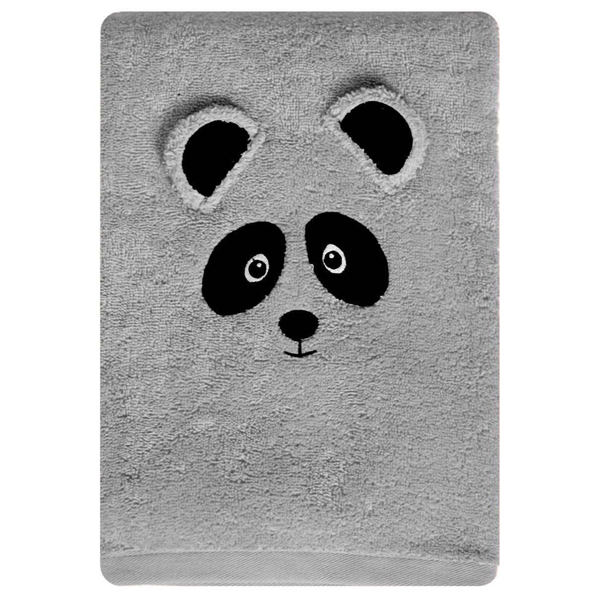 Drap de bain enfant PANDY PANDA gris cendré, SENSEI MAISON