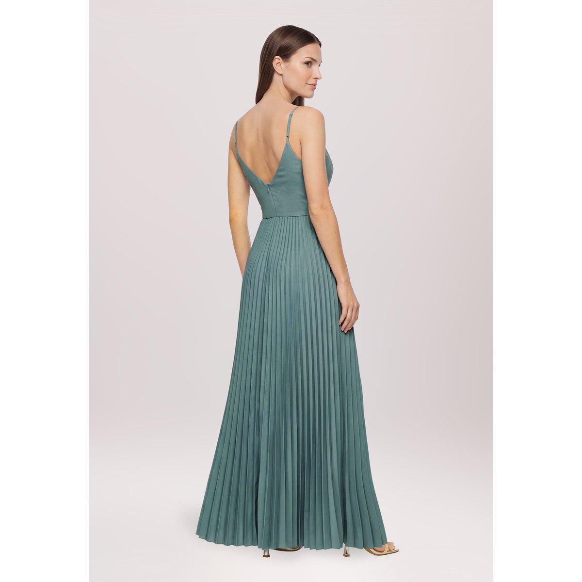 Robe en chiffon à encolure en v cloudy sky, VERA MONT
