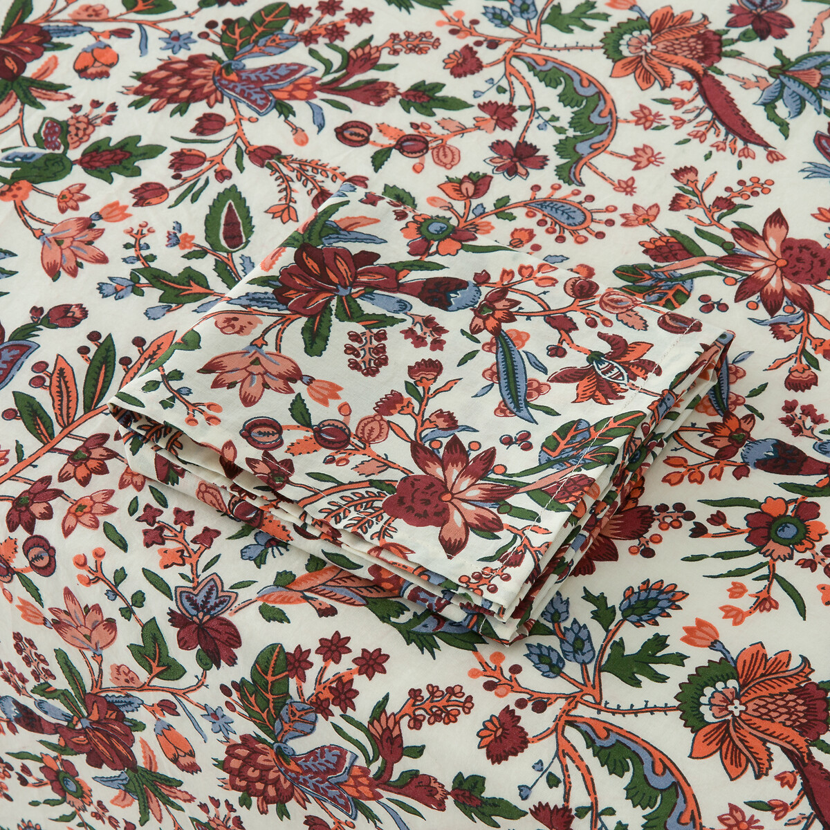 Nappe imprimée en coton lavé, KALI imprimé fond écru, LA REDOUTE INTERIEURS