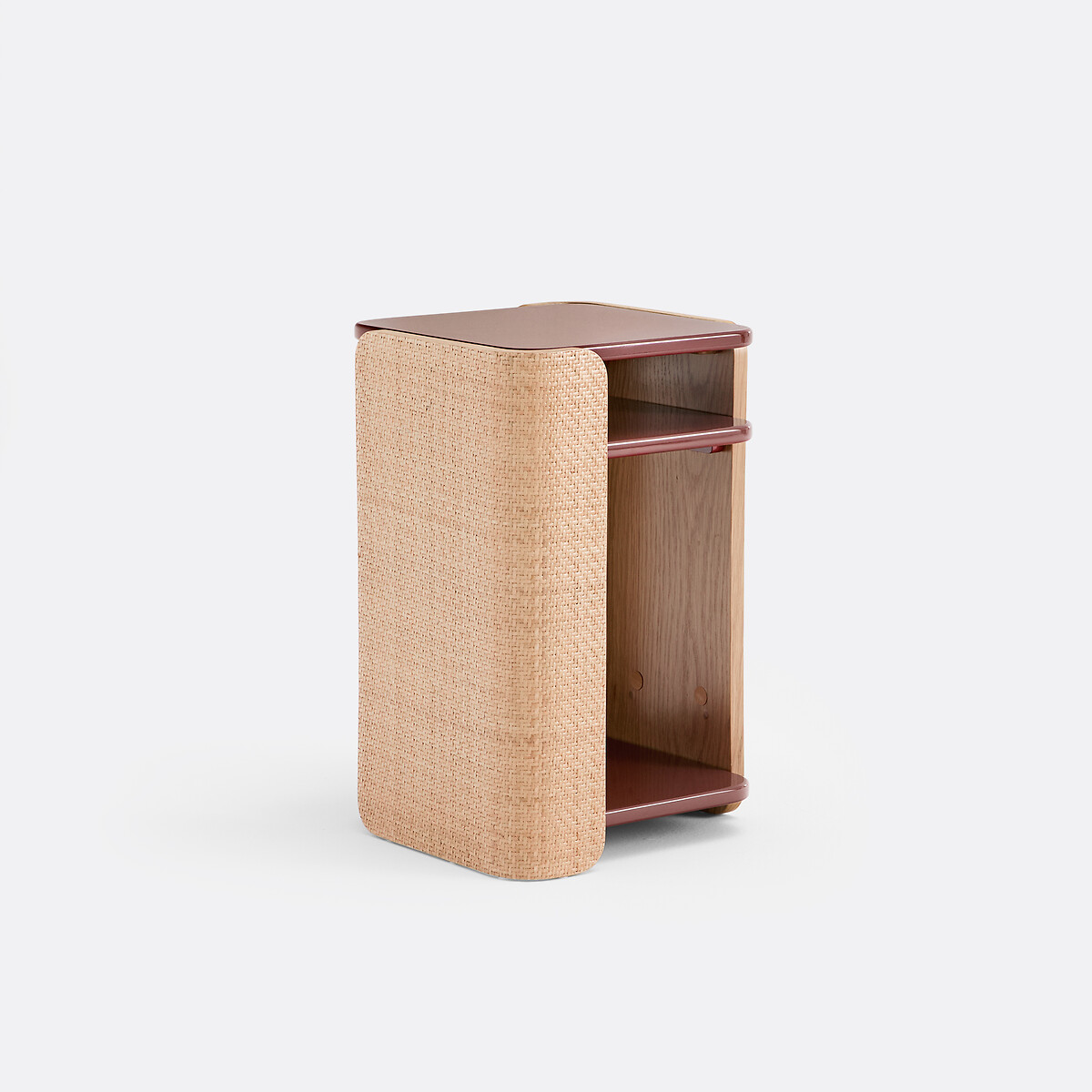Chevet cannage et double plateau laqué, TALMA bordeaux, LA REDOUTE INTERIEURS