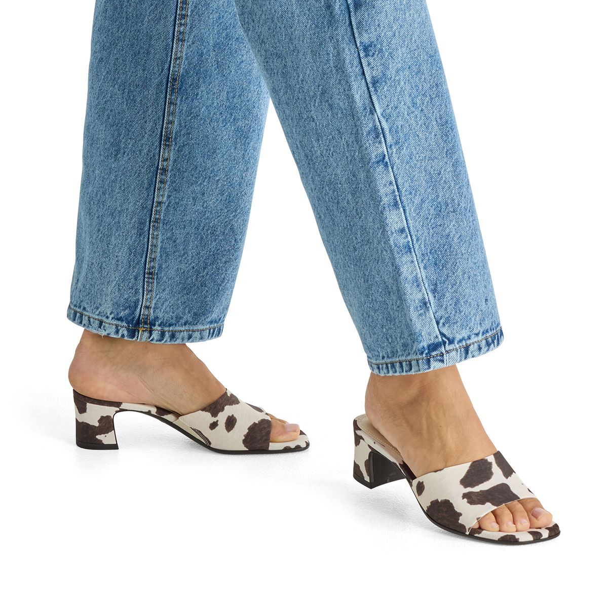 Mule talon bloc blanc nappa, TAMARIS
