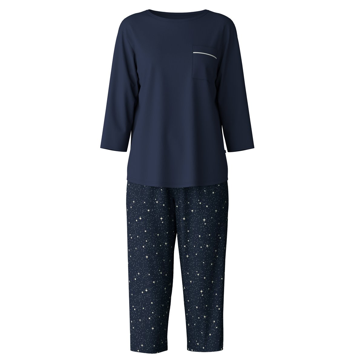 Pyjama 3/4 manches longues Coton SWEET DREAMS bleu paon, CALIDA
