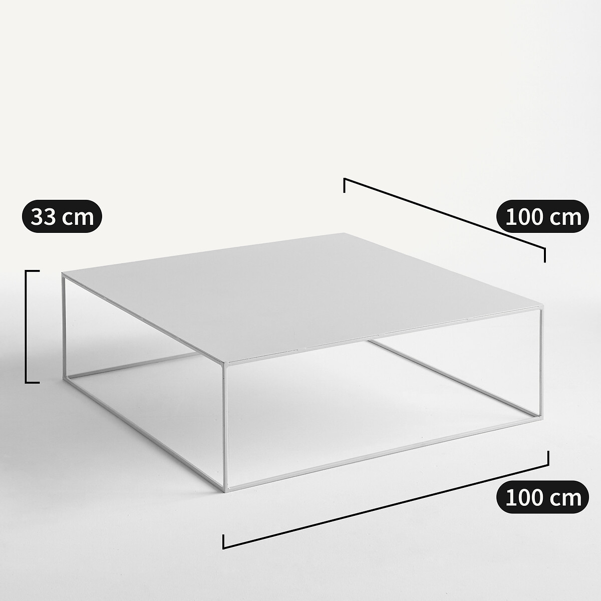 Table basse métal acier carrée, Romy noir, AM.PM