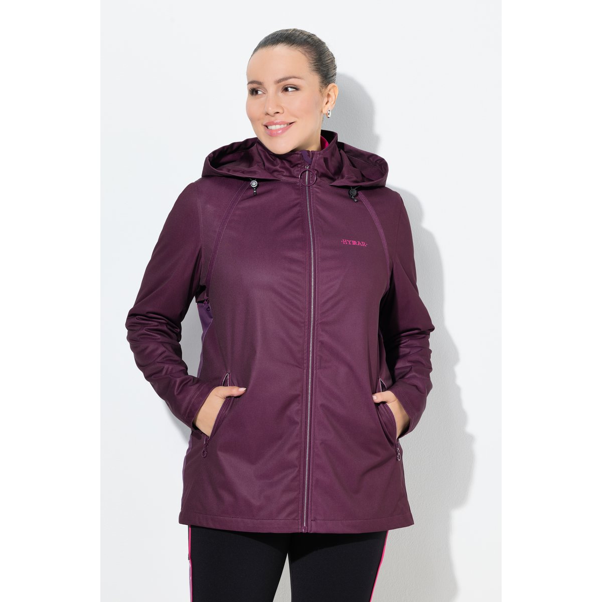 Veste technique 2-en-1 HYPRAR à capuche cerise noire, ULLA POPKEN